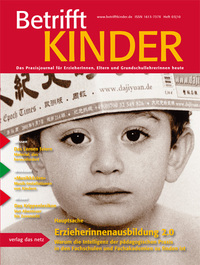 Fachzeitschrift Betrifft Kinder, Pädagogik, Kind auf Titel mit Zeitung auf dem Kopf